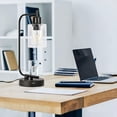 thumbnail image 4 of Bedside Nightstand Glass Lamps, Dimmable Industrial Table Lamps with 2 USB Ports & AC Outlet, 4 of 9