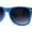 Blue Smoke, variant on Classic Iconic Silver Mirror Lens Horn Rim Sunglasses Shiny Black