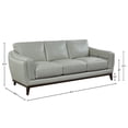 thumbnail image 3 of Hello Sofa Home Rio Modern Wood and Top Grain Leather Sofa in White, 3 of 10
