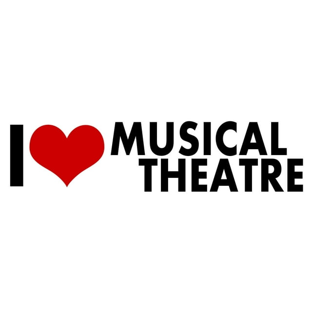WitnyStore I Love Musical Theater Sticker - Multisurface Decal - Durable and Waterproof Funny Sticker for Cars Trucks RVs Boats Windows Lockers Laptops and More - 2" W x 8" L, White Background