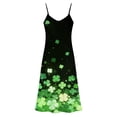 thumbnail image 3 of Puyaiuu St. Patrick's Day Women's Holiday Dress, Sleeveless V-Neck Printed Maxi with Color Block Detail, Festive Attire for Summer, Outdoor Events and Themed Parties Gift, 3 of 8