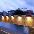 thumbnail image 3 of DEBGFS 16 Pack Fence Post Solar Lights For Patio Pool Stairs Step And  Weatherproof LED Deck Lights Solar Powered Lights,Black Warm Light,16pcs, 3 of 7