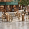 thumbnail image 4 of 39.4" H Small Dining Table, Round Circle Kitchen Table with Wood Strip Base and Footrest(4pc), 4 of 5