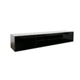 thumbnail image 2 of MMT 78.7" TV Stand Cabinet with Lights for TVs up to 90" - Black Gloss, 2 of 6