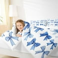 thumbnail image 4 of Manfei Chic Bowtie Bow Full Size Comforter Sets,Cute Bowknot Ribbon Bedding Comforter Set,Blue White Bedding Sets For Girls Teens,Super Cozy Room Decor,3 Pieces, 4 of 8