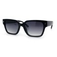 thumbnail image 5 of Mens Gentlemanly Urban Hipster Horn Rim Rectangle Plastic Sunglasses Black - Smoke, 5 of 8