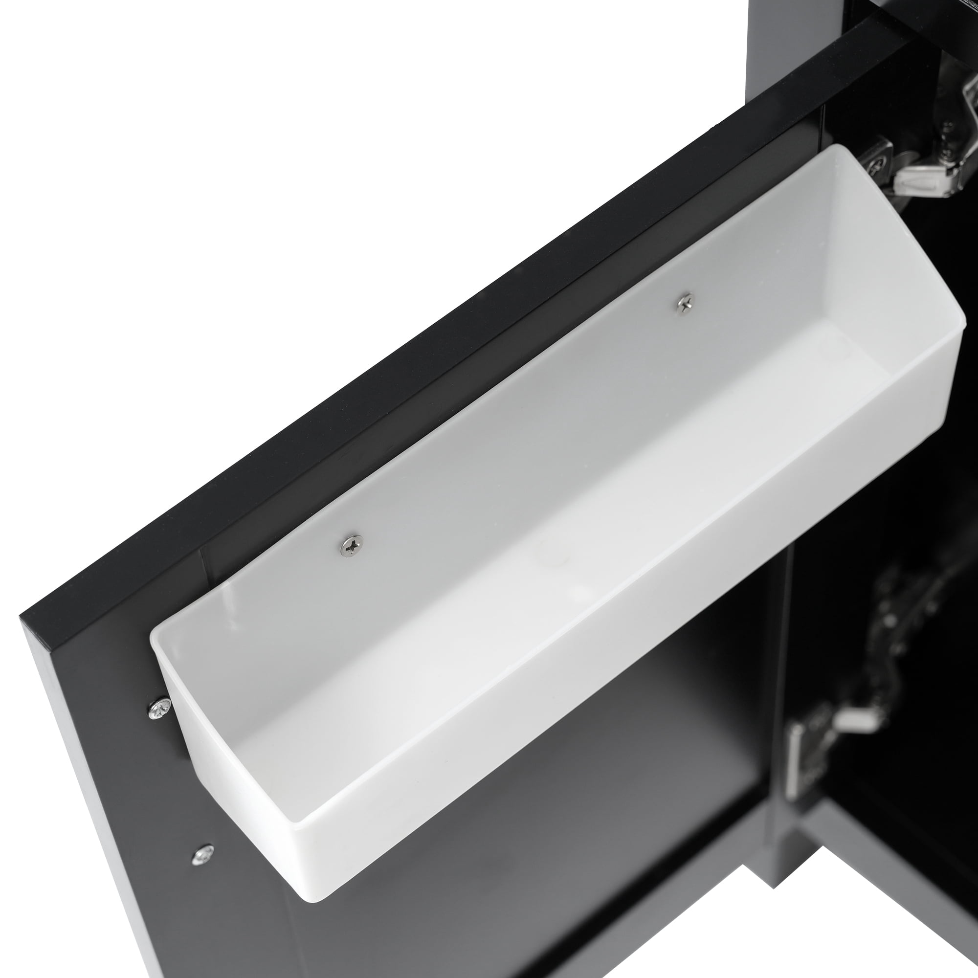 MAYEERTY 30" Black Bathroom Vanity - Ceramic Sink, Ample Storage, Modern Style for Bathroom