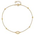 thumbnail image 3 of 14k Gold Polished D/C Beaded Cross with 1" extension Anklet, 3 of 3