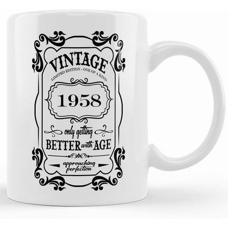 1958 Present, 1958 Aged To ion, 1958 Coffee Mug, 1958 Birthday Gift P367, Ceramic Novelty Coffee Mug, Tea Cup, Gift Present For Birthday, Christmas Thanksgiving Festival, 11oz Or
