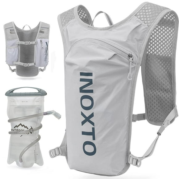 INOXTO Mochila con chaleco de hidratación para correr, paquete ligero aislado con bolsa de vejiga de agua de 1,5 l, mochila para senderismo, sendero, carrera, ciclismo, maratón para mujeres y hombres