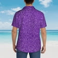 thumbnail image 6 of Goofa Glitter Purple Hawaiian Shirt for Men, Unisex Summer Beach Casual Short Sleeve Button Down Shirts,Aloha Tropical Floral print shirt-Large, 6 of 9