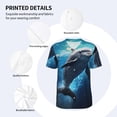 thumbnail image 3 of Hirioo Ice Blue Ocean Cute Dolphin for Men's Baseball T-shirt Shirts Short Sleeve Casual Summer Button Stretch T Shirts,Size S-4XL-3X-Large, 3 of 7