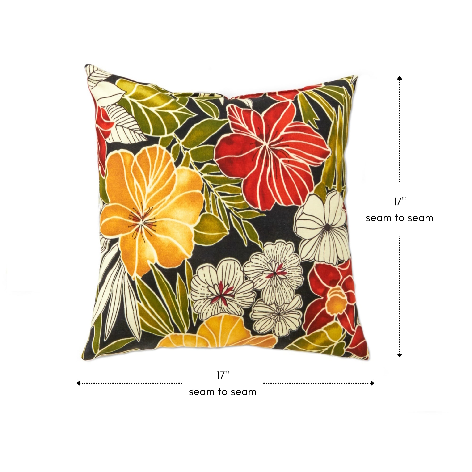 Greendale Home Fashions 17'' x 17'' Reversible Outdoor Throw Pillow, Set of 2, Aloha Black