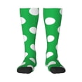 thumbnail image 2 of Lsque Green And White Polka Dot Printed Crew Socks Men's Women's LightWeight Thin Casual Calf Socks ,Knee High Socks,Cotton Socks, 2 of 9