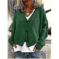 thumbnail image 2 of Womens Sweater Knitted Casual V-neck Solid Color Cardigan Sweater, 2 of 4