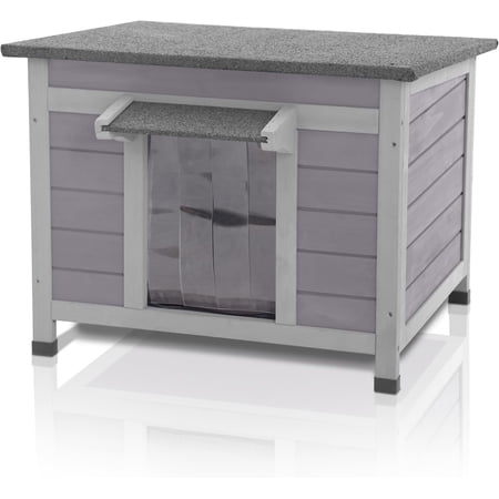Aivituvin Outdoor Cat House Wooden Rabbit Hutch Outside Feral Cat Shelter Bunny Cage Guinea Pig Habitat Weatherproof