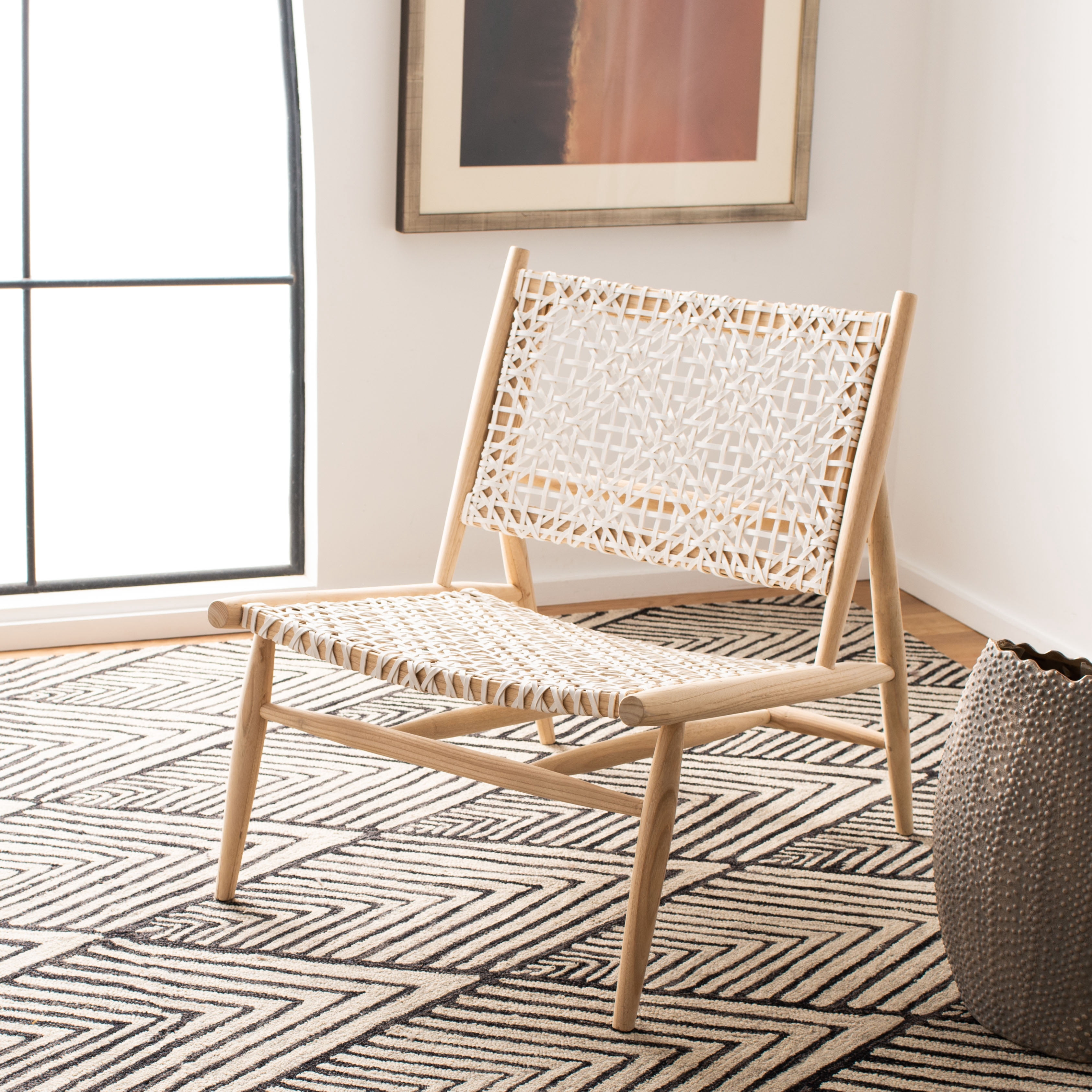 Safavieh Bandelier Leather Weave Nautical Accent Chair - Walmart.com