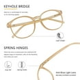 thumbnail image 2 of LAMBBAA Vintage Round Blue Light Blocking Eyeglasses Anti Eyestrain UV Filter Computer Glasses Anti-Blue Light Glasses for Men Women Champagne, 2 of 5