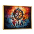 thumbnail image 2 of Designart "Bold and Dreamy Orange Dream Catcher I" Spiritual Floater Framed Wall Art Print, 2 of 7