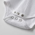 thumbnail image 2 of Newborn Baby Boy Clothes Ribbed Knitted Cotton Short Sleeve Romper +Pants Solid Color Summer Outfits White 6-9 Months, 2 of 6