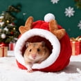 thumbnail image 4 of Christmas Small Animal Bed, Hamster Bed, Cozy Fleece Hamster Hideout, Warm Winter Sleeping Bag for Sugar Gliders & Dwarf Hamsters, Holiday Pet Cage Accessories, Small C, 4 of 7