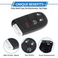 thumbnail image 4 of Unique Bargains Key Shell Case for Dodge Charger 2011-2018 for Dodge Journey 2011-2018 Keyless Entry Remote Key Fob Replacement Case 4 Button M3N-40821302, 4 of 7
