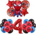 thumbnail image 4 of Decoración de cumpleaños de Spiderman Globos para niños Vajilla de Spiderman rojo Mantel Fondo Vasos de papel Platos Suministros para fiesta de bebé, 4 of 5