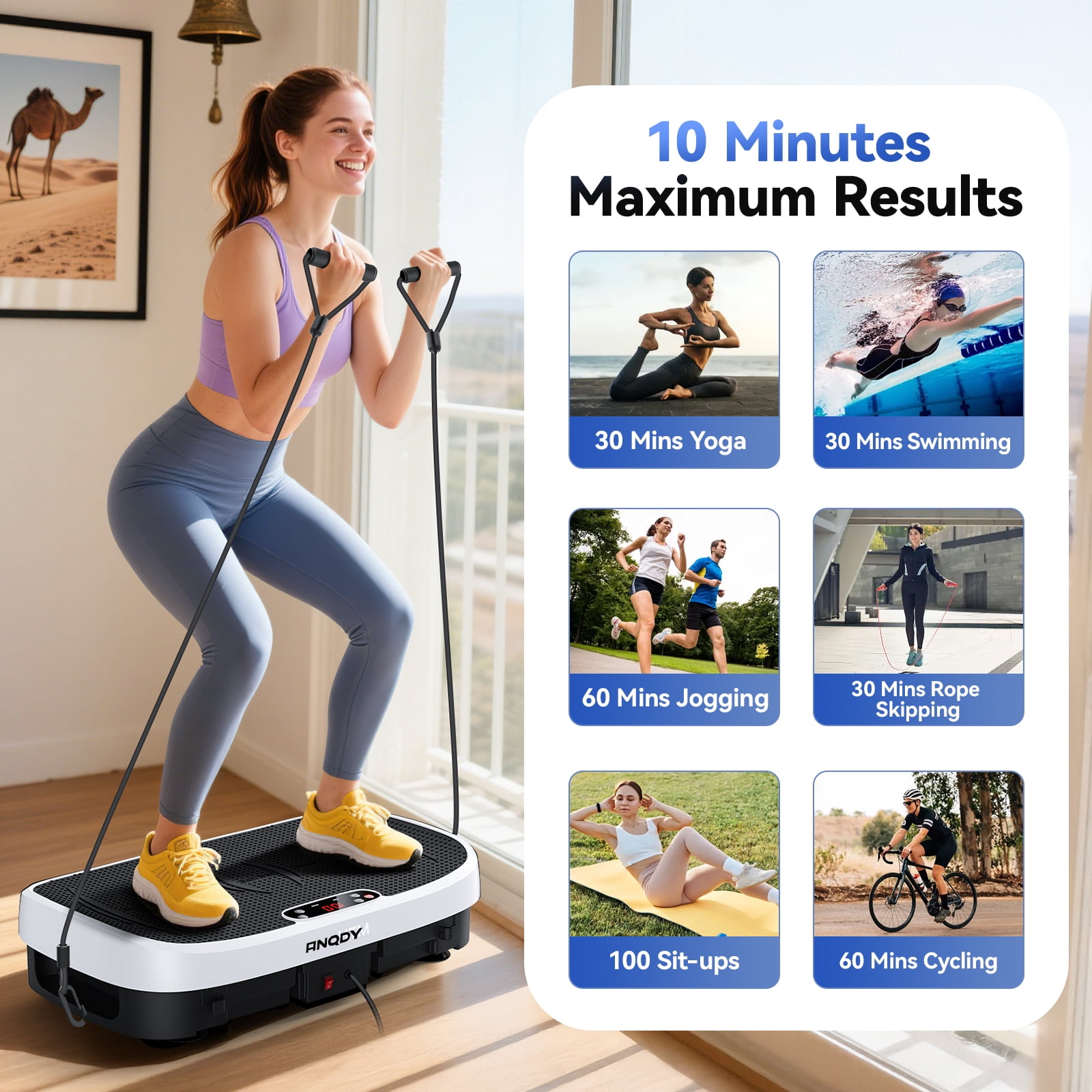 Anqdy Vibration Plate Exercise Machine clearance 400 Lbs Capacity For lymphatic drainage