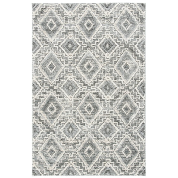 SAFAVIEH Martha Stewart Lucia Shag Area Rug, Dark Grey/Light Grey, 5'1" x 7'6"