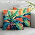 thumbnail image 3 of Acheng Palm Leaves with Lush Branches and Leaves Tropical Jungle Palm Leaves Short Plush Pillowcase 1 Piece White, 3 of 5