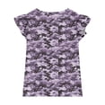 thumbnail image 4 of DeHolifer Girls T-Shirts Crewneck Kids Ruffle camouflage Cute Shirts Casual Summer Elegant Tee Tops for 14 Years, 4 of 7