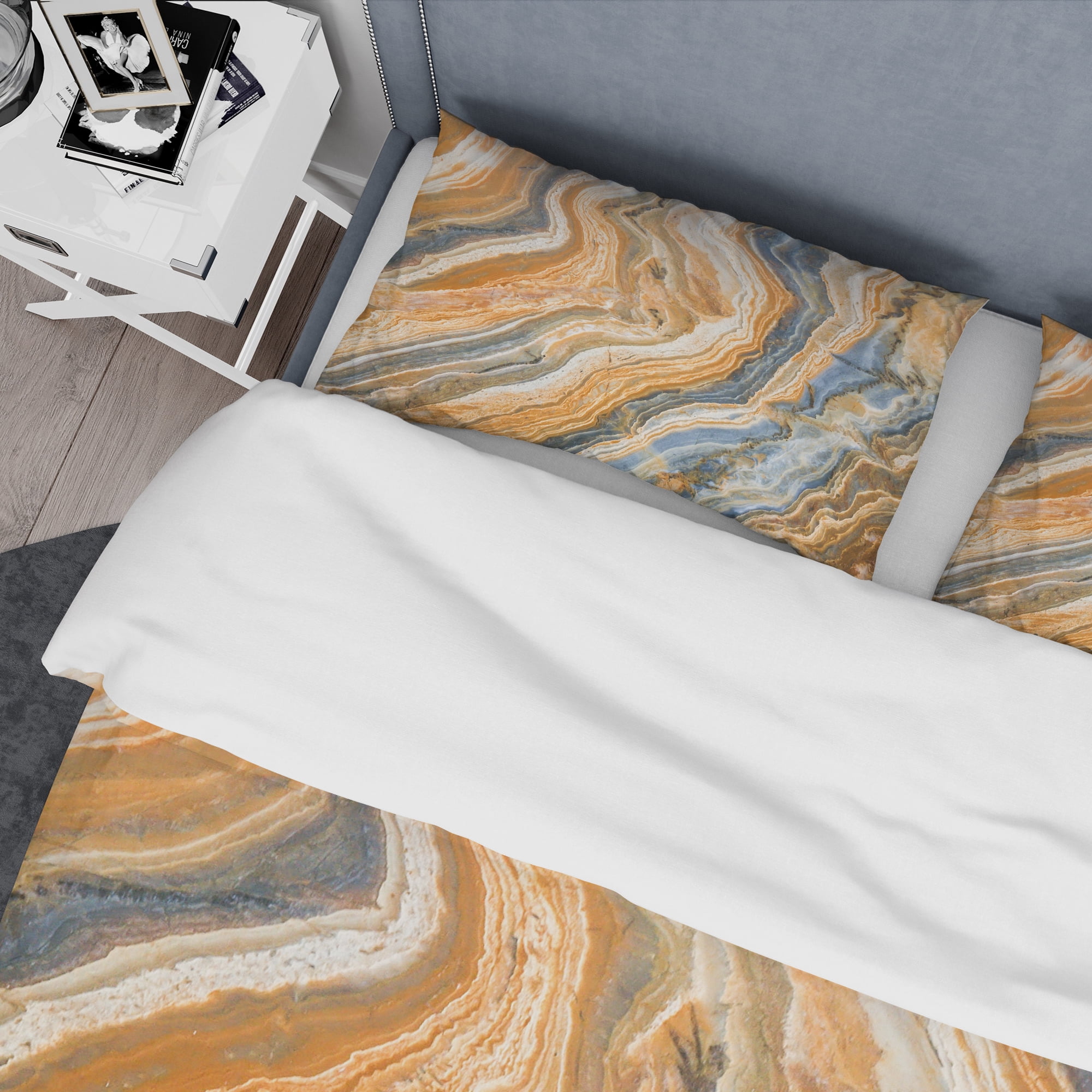 Designart 'Segment Layers of Marbled Rock' Abstract Duvet Cover Set
