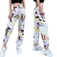 thumbnail image 1 of TRKIYQC Pantalones de Parte Inferior Cerrada para Mujer, Pantalones de Calle Elásticos de Cintura Alta con Estampado de Graffiti Blanco con Bolsillos TRKIYQC moda, 1 of 9