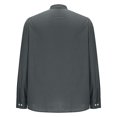 thumbnail image 4 of Mgmyaa Men's Cotton Linen Shirts Long Sleeve Button Down Shirt Band Collar Beach Shirts, 4 of 5
