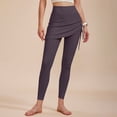 thumbnail image 2 of Skirted Leggings for Women, Comdrip Leggings Workout Sport Pants Women's Waist Tights Yoga Running Yoga Pants Leggings with Skirt for Women Grey S, 2 of 4