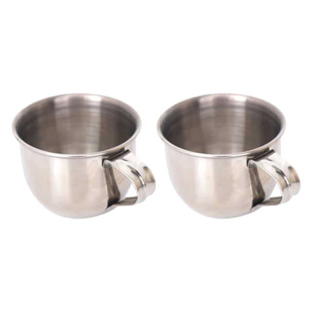 2pcs Stainless Steel Water Cups Sake Cups Small Tea Mugs Plum Wine Cups