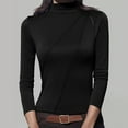 thumbnail image 2 of EDFBUYKRS Plus Size Blouses for Women V Neck Curved Hems Tunic Tops Casual Long Sleeve Botton Fall Shirts S, 2 of 4