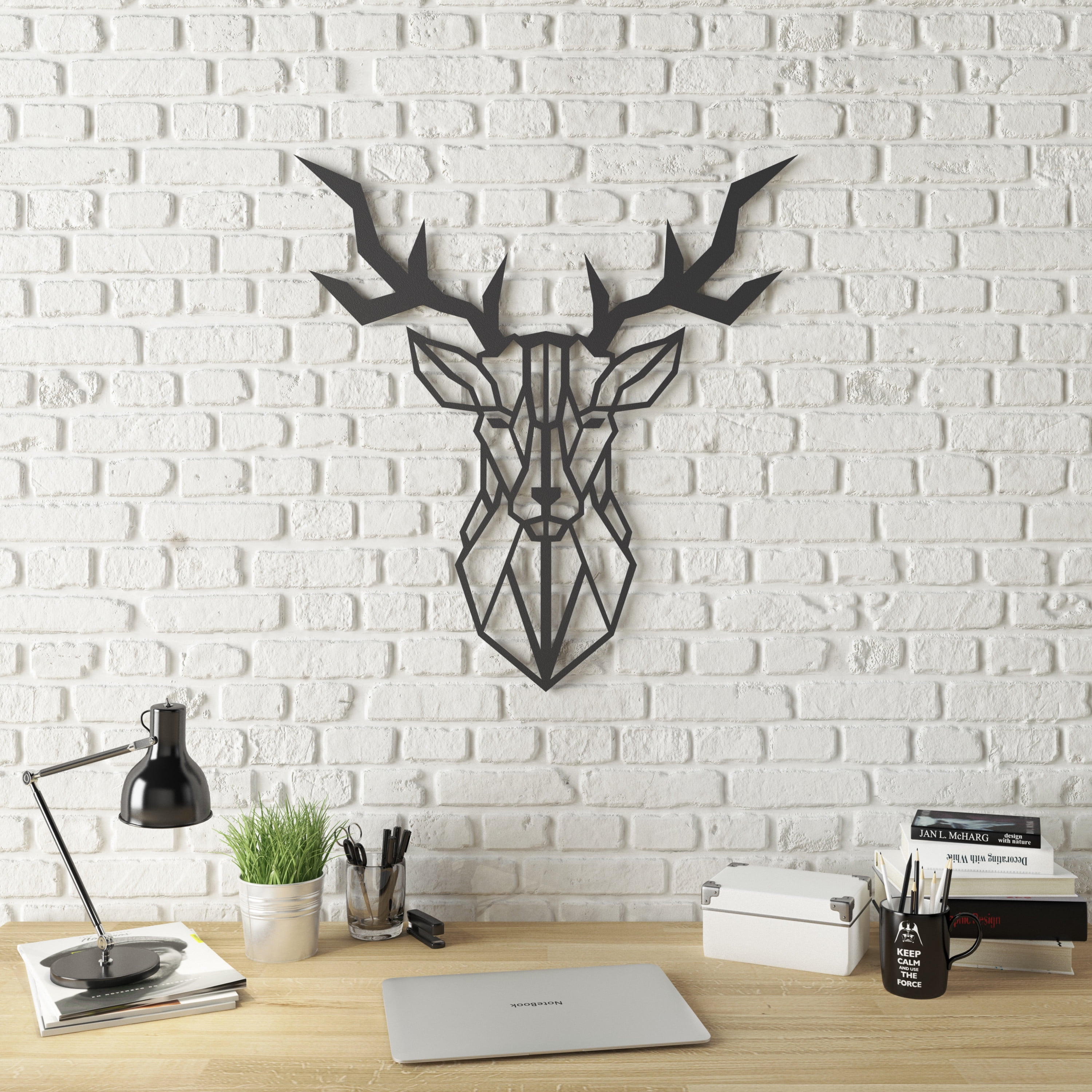 Ada Home Decor Geo Deer Modern Metal Wall Art - Walmart ...