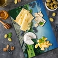 thumbnail image 5 of Nature Cutting Board, Old Wooden Vintage Wooden Deck on Silent River in Sunny Day Rays Fresh Forest Photo, Decorative Tempered Glass Cutting and Serving Board, Large Size, Blue Green, by Ambesonne, 5 of 5