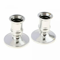 ACDANC 2 Pairs Candle Holders Candlestick Holders for Taper Candles, Brass Silver Traditional Decorative Candle Stick Holder for Table, Mantel, Wedding, Dining