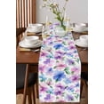 thumbnail image 4 of Ldtrchee Pink Blue Flower Table Runner 70 Inches, Gradient Spring Wildflower Floral Bed Runner Dresser Scarves Tabletop for Indoor Outdoor Parties/Ceremony/Banquet, 13" x 70", 4 of 8