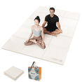 thumbnail image 1 of YR Tapete de Yoga Plegable Tapetes Grandes para Ejercicios de Viaje para Gimnasio en Casa, Tapete de Fitness Plegable de Espuma TPE, 5 Mm de Espesor Blanco, 1 of 7