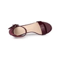 thumbnail image 4 of DARING DIVA Women's Ankle Strap Low Block Heel Sandals 7.5 Burgundy, 4 of 7