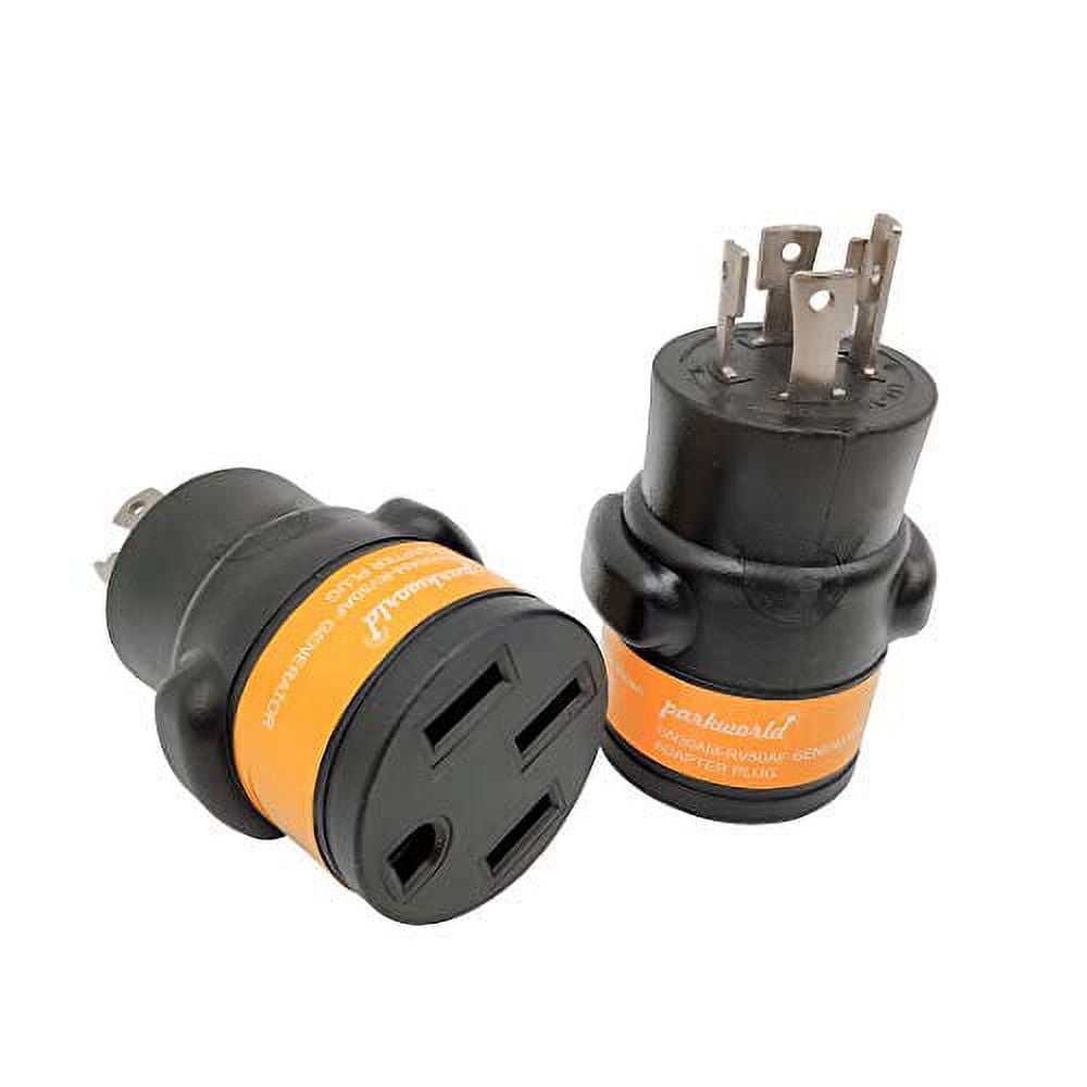 Parkworld 691944 Power Adapter 4-Prong Generator 30A Locking L14-30P Male to RV/EV 50 AMP 14-50R Female