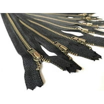 YKK Metal Zippers in Black No. 5 Antique Gold Zipper Pack of 12 8 inch