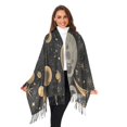 thumbnail image 6 of Sun and Moon Stars Waves Winter Scarf for Women Fashion Warm Long Soft Blanket Scarves Gifts, 6 of 10