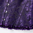 thumbnail image 3 of ZACPNCV Women's Lace Up Corset Boned Floral Overbust Lingerie Bustier Bodyshaper Top, 3 of 7