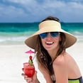 thumbnail image 2 of Sun Protecetion Wide Brim Sun Hats Adjustable Topless Beach Hat, 2 of 6