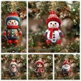 thumbnail image 2 of Colgante de acrílico plano para árbol de Navidad, muñeco de nieve, Papá Noel, niños y niñas, para decoración de coche, Feliz Navidad 2024, 2 of 4
