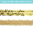 thumbnail image 2 of Uxcell 10 Yards 1.2 Inch Elastic Sequins Trim Flat Stretch Sequin Ribbon Strip, Gold, 2 of 6